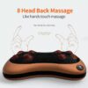 Electric pillow massager with deep tissue kneading nodes, designed for back, neck, and shoulder pain relief.